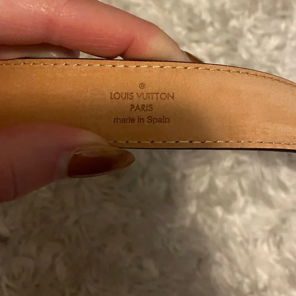 Louis Vuitton Dark Brown Monogram Belt with Gold Buckle - Picture 4 of 9